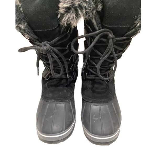 Northside Size 7 Black Suede Winter Boots with Faux Fur and 3M Insulate - Picture 3 of 6